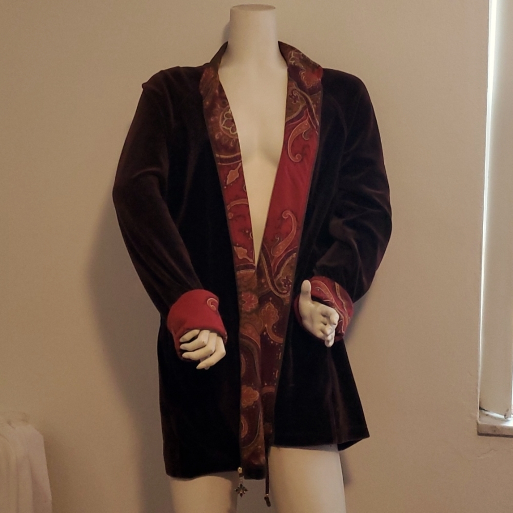 EUC St John Sport Long Line Velour Zip-front Jacket
